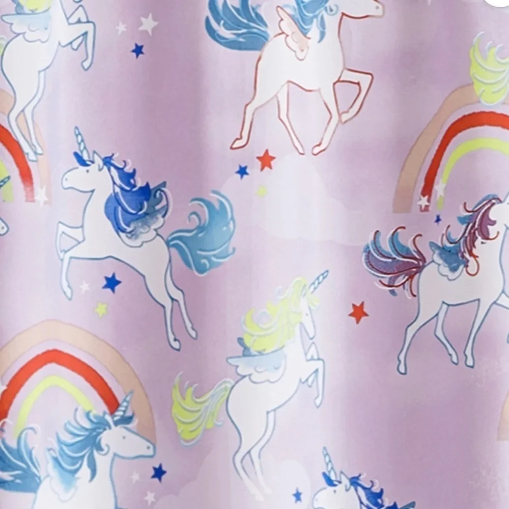 Unicorn and Rainbow Curtain Panels 2 pc Set 84x30 Room Darkening
